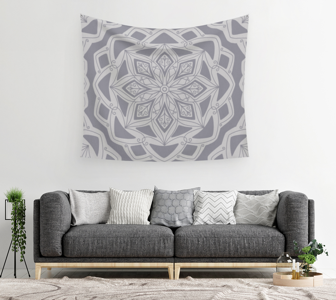 Rosette Tapestry - Silver Skies
