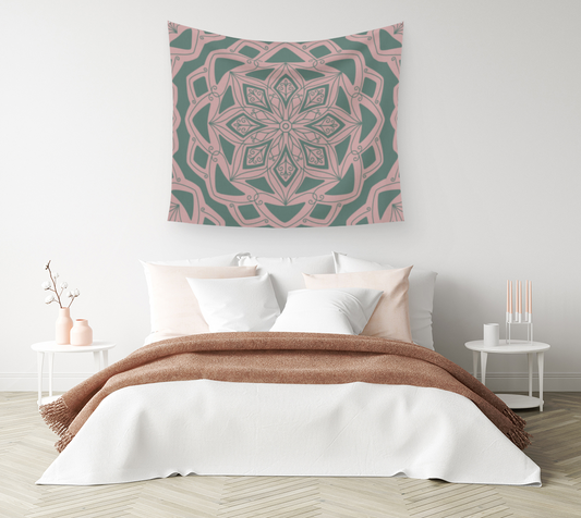Rosette Tapestry - Sage & Blush