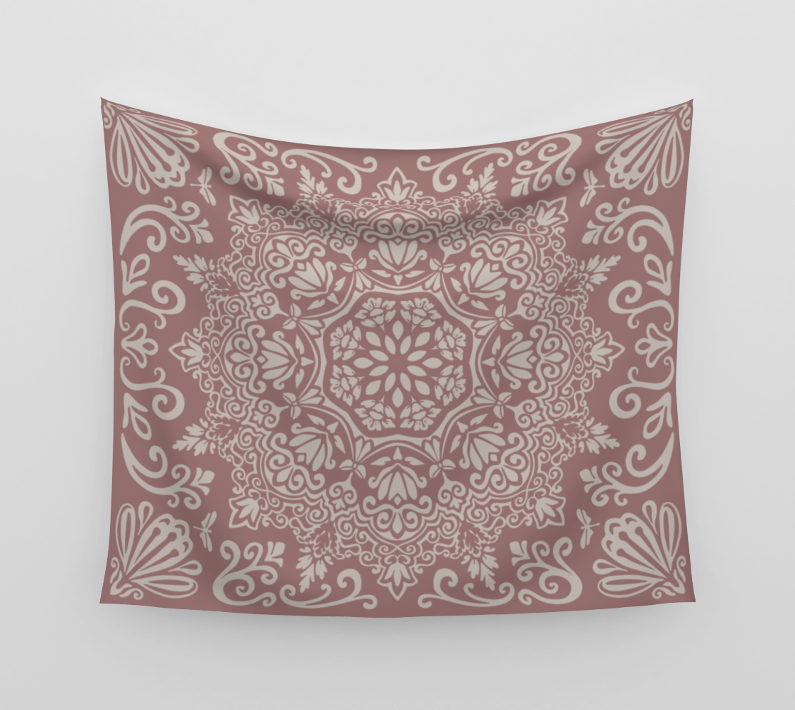 Meadow Tapestry | Rosewood Blush | Botanical Mandala Wall Tapestry