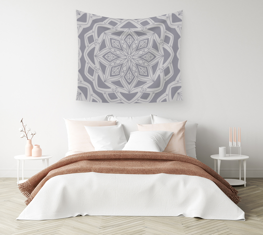 Rosette Tapestry - Silver Skies