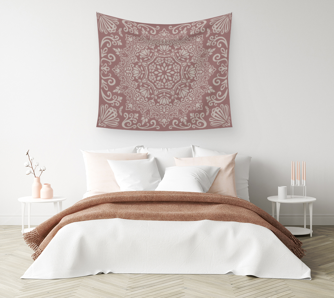 Meadow Tapestry | Rosewood Blush | Botanical Mandala Wall Tapestry